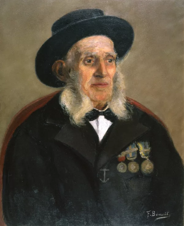 Portrait peint d'un homme âgé pilote de Loire.